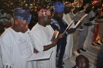 Work starts as Amosun swears in new council bosses