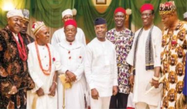 Take this from me, Nigeria is indivisible, indissoluble, there will be no Biafra, there will be no quitting the North, Osinbajo tells Igbo monarchs