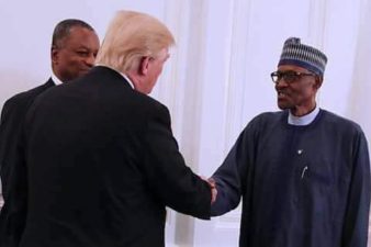 PHOTO NEWS: PRESIDENT DONALD TRUMP OF UNITED STATES OF AMERICA FINALLY MET WITH HIS NIGERIAN COUNTERPART, PRESIDENT MUHAMMADU BUHARI, IN NEW YORK.