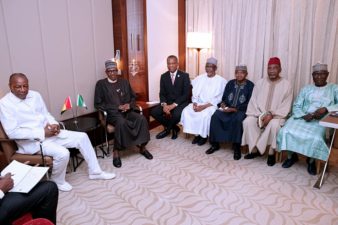 We must speak with one voice as African leaders, Nigeria’s President tells AU Leaders in meeting with Conde