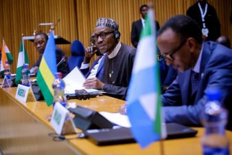 President Buhari discusses peace, security matters at AU