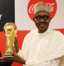 Russia 2018: Buhari pledges support for Super Eagles, as he receives FIFA World Cup trophy, CHAN Eagles, Winter Olympics Representatives in Abuja