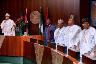 APC governors emerge from meeting with Buhari, refuse to speak to Press