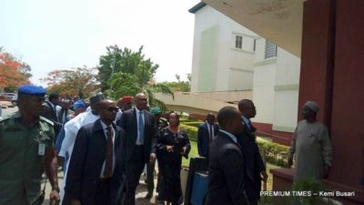 Senators stop plenary in solidarity with Dino Melaye, storm National Hospital, vent anger on Buhari