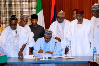 SPEECH BY HIS EXCELLENCY, MUHAMMADU BUHARI, PRESIDENT OF THE FEDERAL REPUBLIC OF NIGERIA,  AT THE SIGNING INTO LAW, THE 2018 APPROPRIATION BILL, PRESIDENTIAL VILLA, ABUJA, WEDNESDAY, JUNE 20, 2018