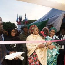 Aisha Buhari Commissions women center, visits patients
