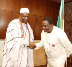 ROYAL VISIT: Sango-Ijoko, Ogun State, king visits Buhari’s media adviser, Femi Adesina