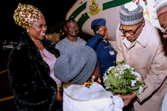 President Buhari arrives Paris, received by Amb Irele, Anambra Governor, Willie Obiano, Malami, Fayemi, DG NIA Abubakar, others