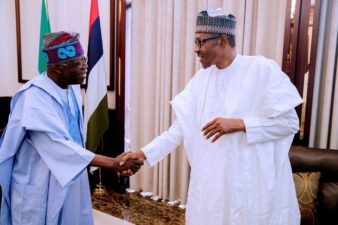 Tinubu holds 2nd meeting with President Buhari in 48 hours at Aso Rock Villa