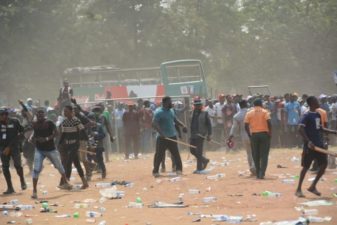 BREAKING: APC campaign flag-off ends by violence in Lagos, Area Father, MC Olu Omo, stabbed