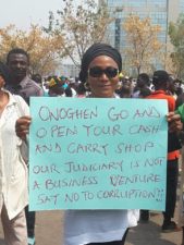 Buhari’s popularity boosted as protesters paralyse activities in Lagos to support of Onnoghen’s Suspension, salute President’s courage