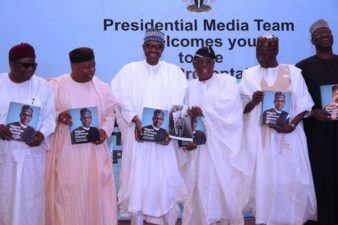 Book Launch: Osoba, as reviewer, shows Buhari picture of 1958 train ride
