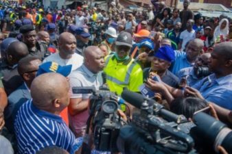 Building Collapse:  Governor Ambode visits scene of accident, as Deputy visits injured pupils in hospital