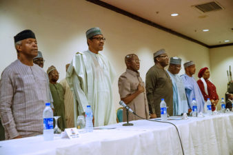 Pictorial representations as President Buhari attends Joint Meeting of APC NWC, APC Governors, APC NASS Caucus in Abuja on Monday 10th June 2019