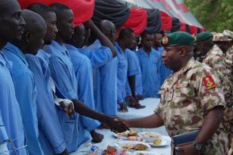 Excitements as Nigerian Army Chief, Buratai, celebrates Sallah with recuperating troops in hospital