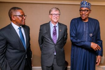 President Buhari lauds Bill Gates, Aliko Dangote for service to humanity