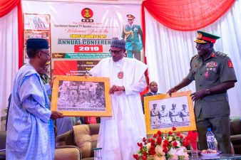 Made-in-Nigeria military vehicles unveiled, as Buhari attends ‘Chief of Army Staff Conference’, salutes efforts routing terrorists