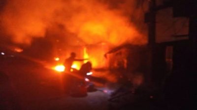 Abule Egba on fire, several houses burnt as vandalised pipeline explodes in Lagos