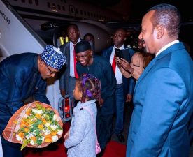 PHOTO NEWS: Nigeria’s President arrives Addis Ababa for AU’s ordinary session