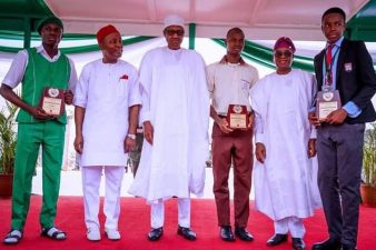 President Buhari awards scholarship to 3 science students, says future belongs to Nigerian youths 