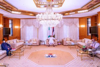 PHOTOS: Rumour peddlers return with yet another shame as President Buhari appears live, healthy receiving briefing on COVID-19 Saturday