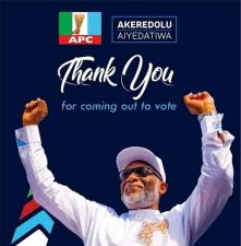 #ONDODECIDES: Updates see Akeredolu still leading after 14 LGAs results so far announced