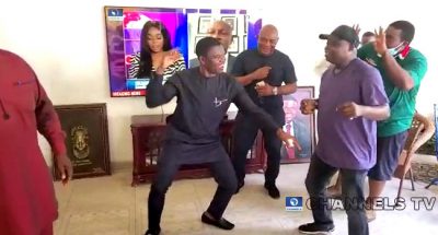 VIDEO: Shaibu shows dancing skills to celebrate Obaseki’s victory in certificate forgery suit
