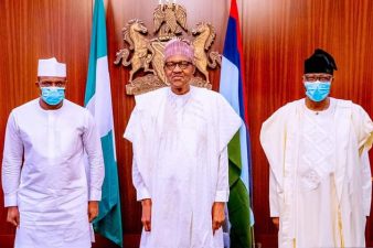 Buhari receives Gbenga Daniel, Dimeji Bankole, new APC members in State House