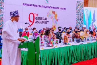 How women can contribute to peaceful society, President Buhari tells African First Ladies