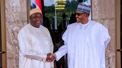 President Buhari felicitate with President Adama Barrow of Gambia On Re-election
