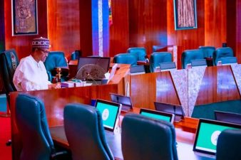 PHOTO NEWS: President Buhari presides over Virtual Commissioning of 1050-bed UniUyo student hostel