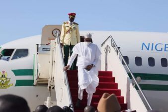 Nigeria’s President Buhari arrives Banju for Adama Barrow’s inauguration