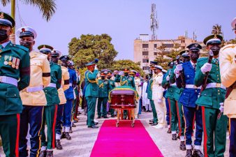 Nigeria’s ex-Head of State, Ernest Shonekan, buried amidst military honours with Osinbajo, Gowon, Jonathan present