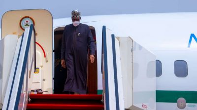 PHOTOS: President Buhari returns to Abuja after attending 35th AU meeting Feb. 7th 2022 in Addis Ababa, Ethiopia