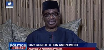 CONSTITUTION AMENDMENT: Prof Itse Sagay tears National Assembly down for sneaking “illegal” provisions into amended Electoral Bill