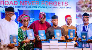 Vice President Osinbajo, Fayemi, Osoba, Aregbeso, others in Lagos as Yemi Ogunbiyi launches memoir at 75