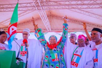 President Buhari takes APC campaigns to Atiku’s domain, urges Adamawa voters to elect first female Governor, make history
