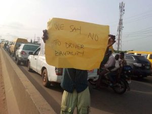 We are tired of over-taxing by agbero, Lagos bus drivers protest, block Lagos-Abeokuta Expressway