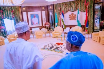 President Buhari takes President-elect Tinubu on tour of Villa