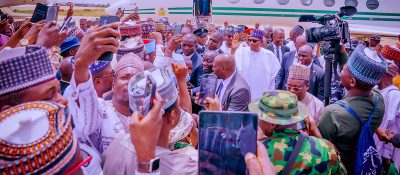 Jubilation as Buhari returns to Katsina after handover