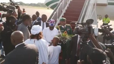 President Tinubu arrives Guinea-Bissau for ECOWAS Summit, visits Nigerian troops