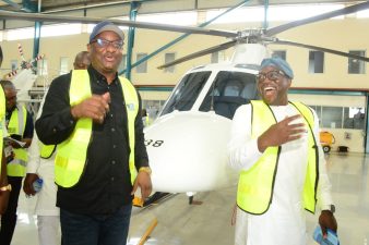 Aviation Minister, Festus Keyamo, on facility tour of Caverton Helicopters, acknowledges excellence