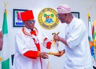 Occupant of revered Benin stool visits Sanwo-Olu, says Tinubu ordained by God as Nigeria’s President