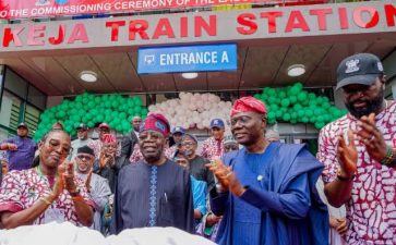 President Tinubu inaugurates Lagos Red Line Rail, flies to Qatar