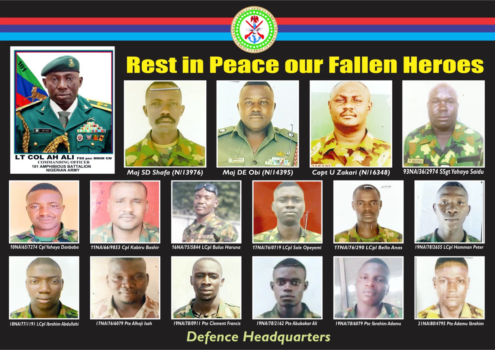 Names of military personnel killed in Delta attack released (FULL LIST ...